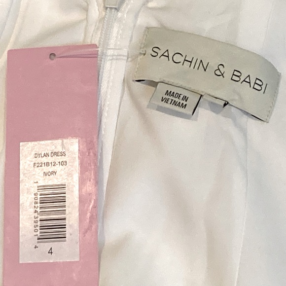 NWT Sachin + Babi Ivory Satin Crepe and Lace Dylan Dress - Sz 4 - Picture 11 of 14